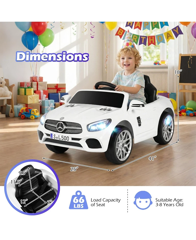 Gymax Licensed Mercedes-Benz Sl R231 Kids Ride on Car 12V Electric Vehicle with Music
