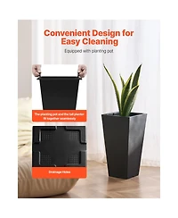 Vevor Tall Planter Set of 2 Square Tapered Planters for Outdoor Indoor