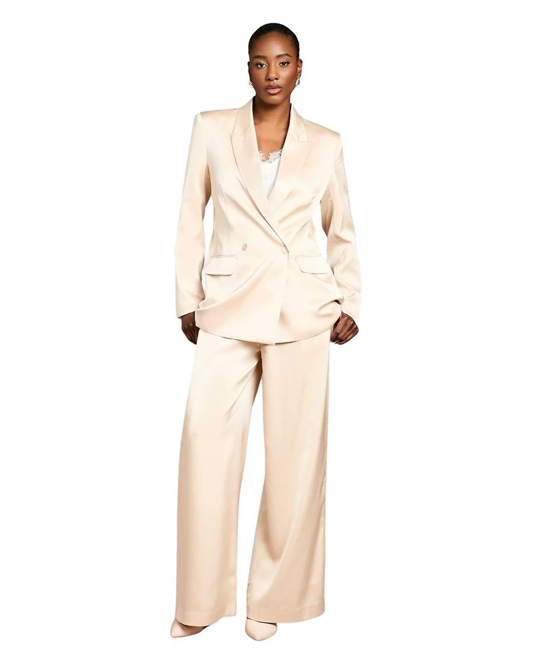 Coast Women's Satin Double-Breasted Tailored Blazer