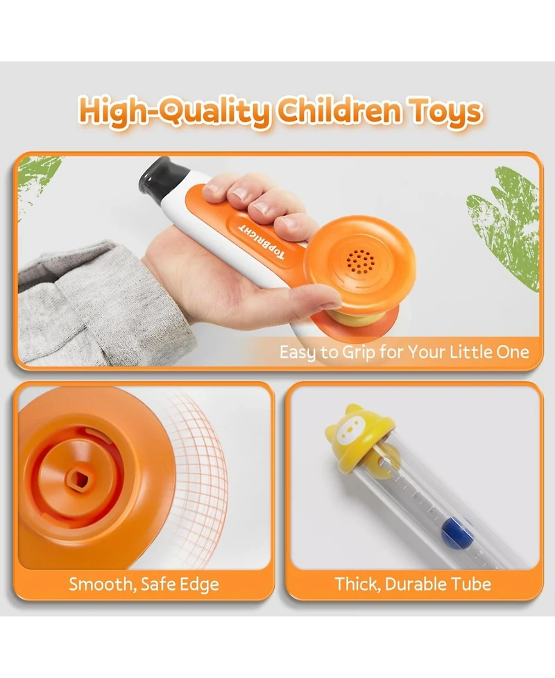Top Bright 3 in 1 Sensory Toys For Toddler with Whistle Ball Blowing Floating Blow Pipe Balls Fine Motor Skills Learning Toy For Kids