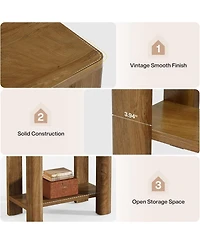 Tribesigns End Table Set of 2, Farmhouse Bedside Table for Living Room, Bedroom