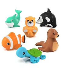 Gnuadz 6 Pack Marine Mold Free Bath Toy Sealed No Hole Soft Float Pool