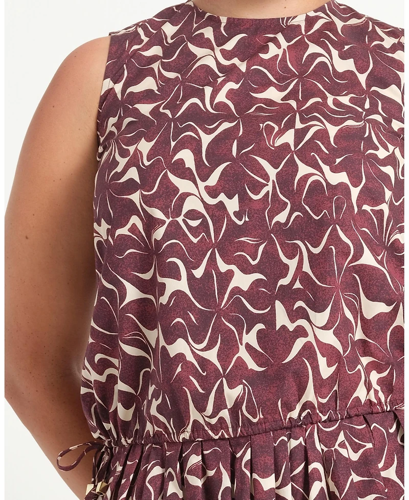 Estelle Women's Brinley Tie-Hem Print Relaxed Tank Top
