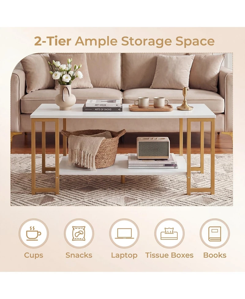 Slickblue Modern Side Accent Table with Open Storage Shelf for Small Spaces