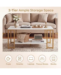 Slickblue Modern Side Accent Table with Open Storage Shelf for Small Spaces