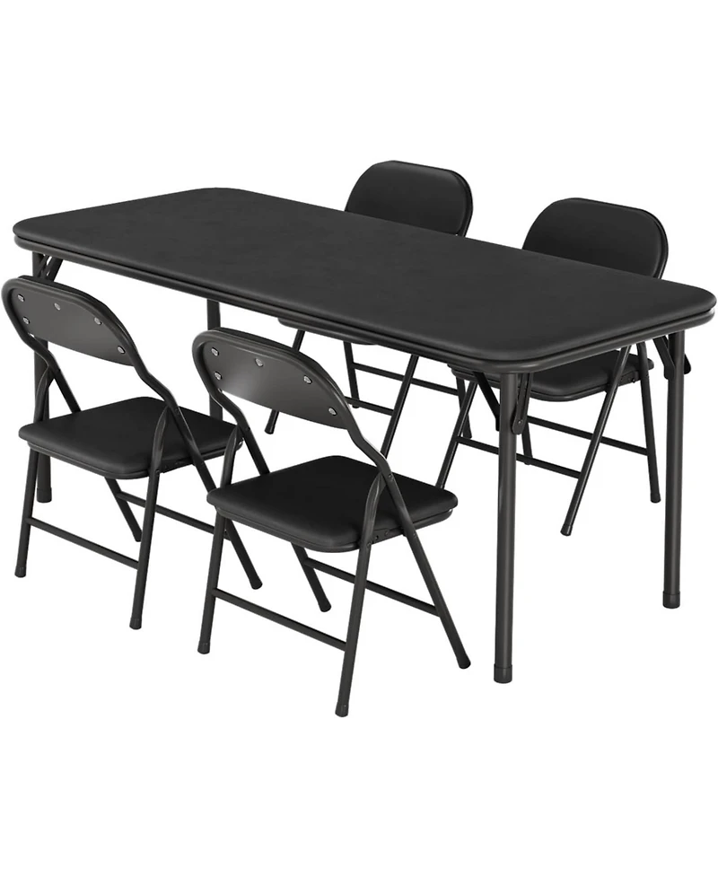 gaomon 5-Piece Kids Folding Table and Chairs Set - Activity & Dining Furniture for Boys Girls, Ideal Daycare or Playroom