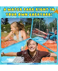 Aofar 40FT Double Slip Water Slide Bodyboard Crash Pad Outdoor Party