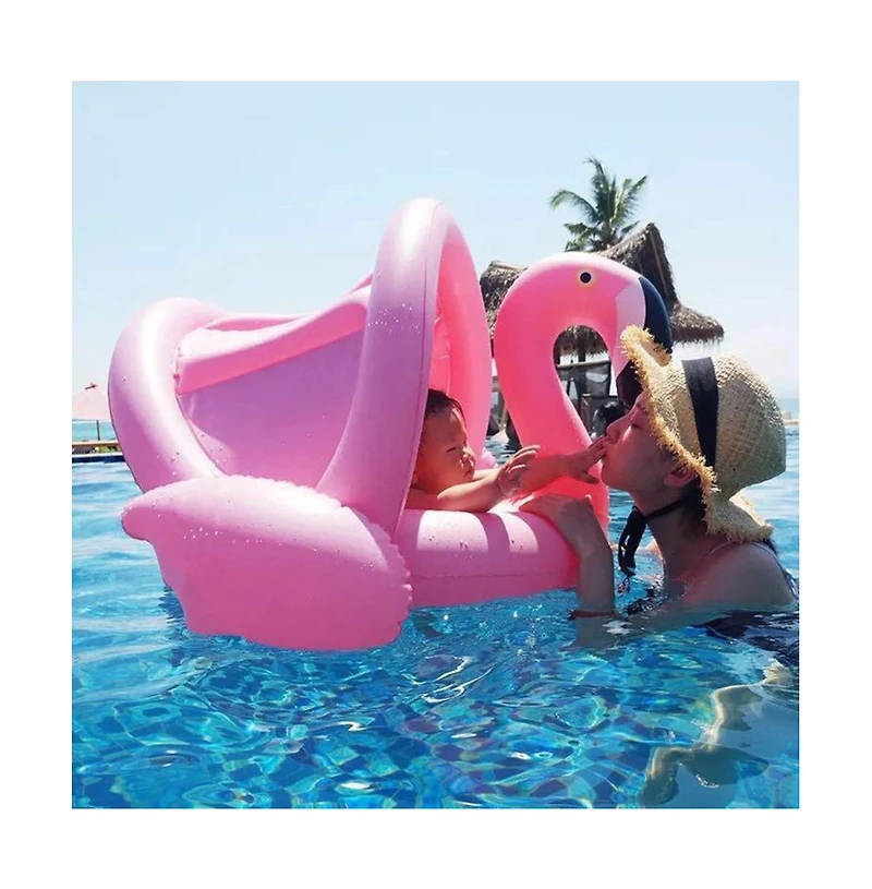Aofar Flamingo Inflatable Pool Float Sunshade Ring