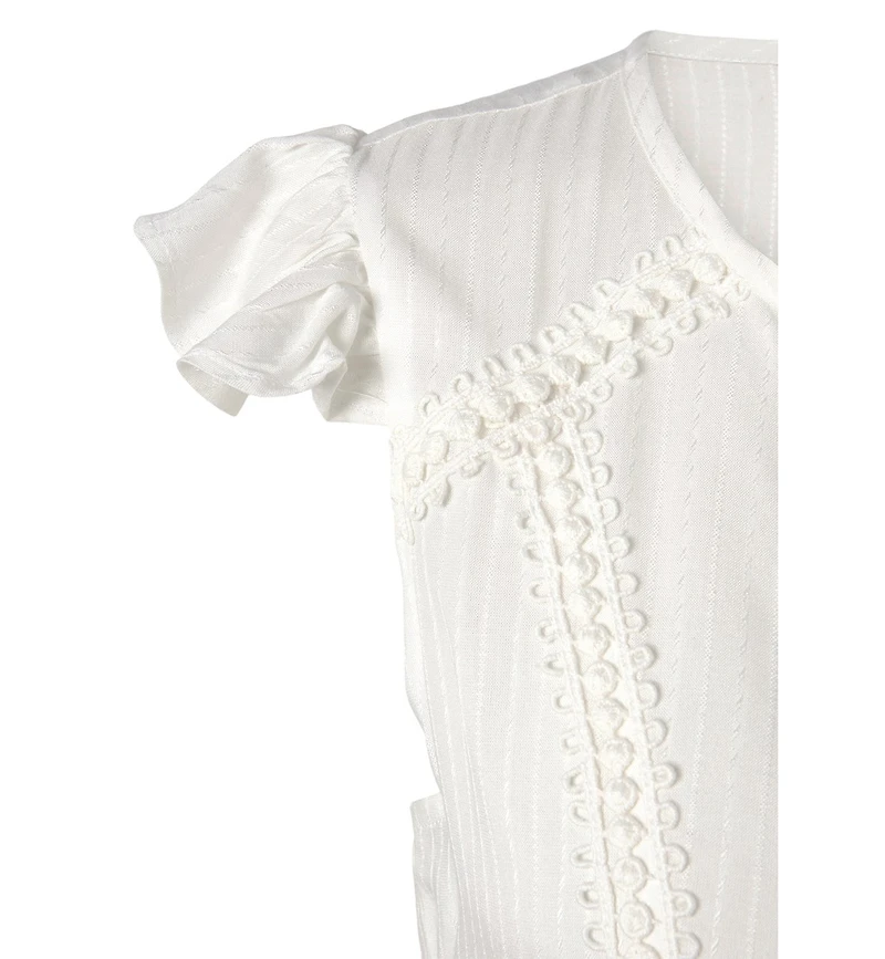 Lascana Women's Crochet Ruffle Trim Dress