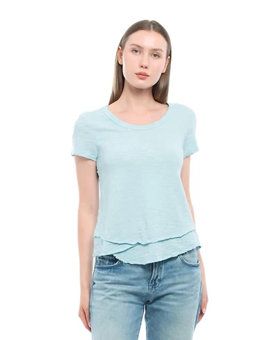Wilt Woemn's Short Sleeve Mock Layer Tee