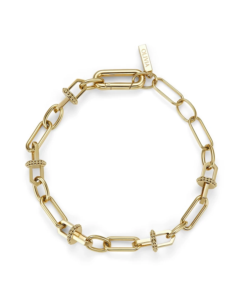 Olivia Burton Women's Mini Anchor Link Gold-Tone Stainless Steel Bracelet