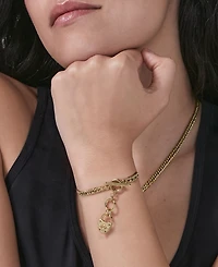 Olivia Burton Women's Lock Heart Toggle Gold-Tone Stainless Steel Bracelet