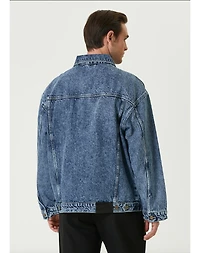 Pcfg Men's Free Heaven Destroyed Cotton Denim Jacket