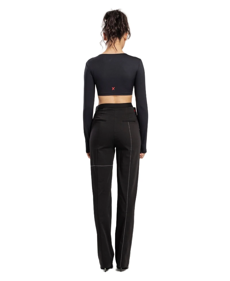 Pcfg Women's Free Heaven Stitch Detail Cotton-Blend Pants