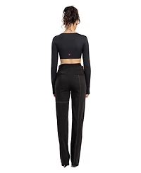 Pcfg Women's Free Heaven Stitch Detail Cotton-Blend Pants