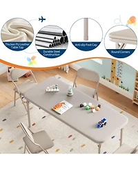 homfan Piece Folding Kids Table and Chairs Set