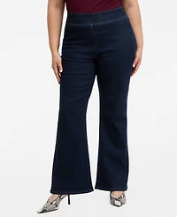I.n.c. International Concepts Plus High-Rise Pull-On Flared Jeans, Macy's Exclusive