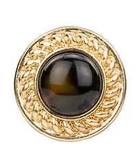 Patricia Nash Pave Tortoise Resin Collection Button Clip Earrings