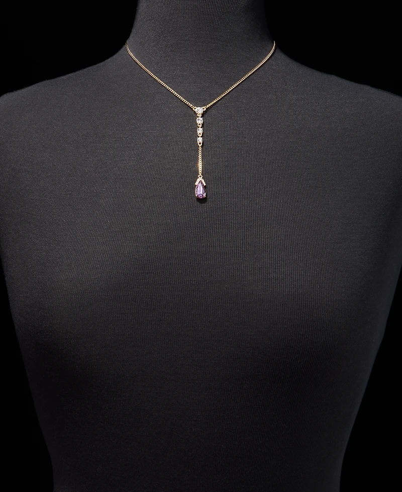 Givenchy Crystal Pear-Shape Lariat Necklace, 16" + 3" extender