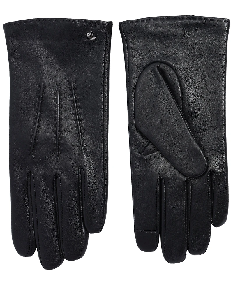 Lauren Ralph Pick Stitch Leather Gloves