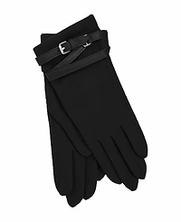 Lauren Ralph Leather Belted Cashmere Blend Touch Gloves