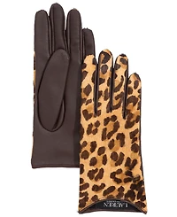 Lauren Ralph Leopard Printed Leather Gloves
