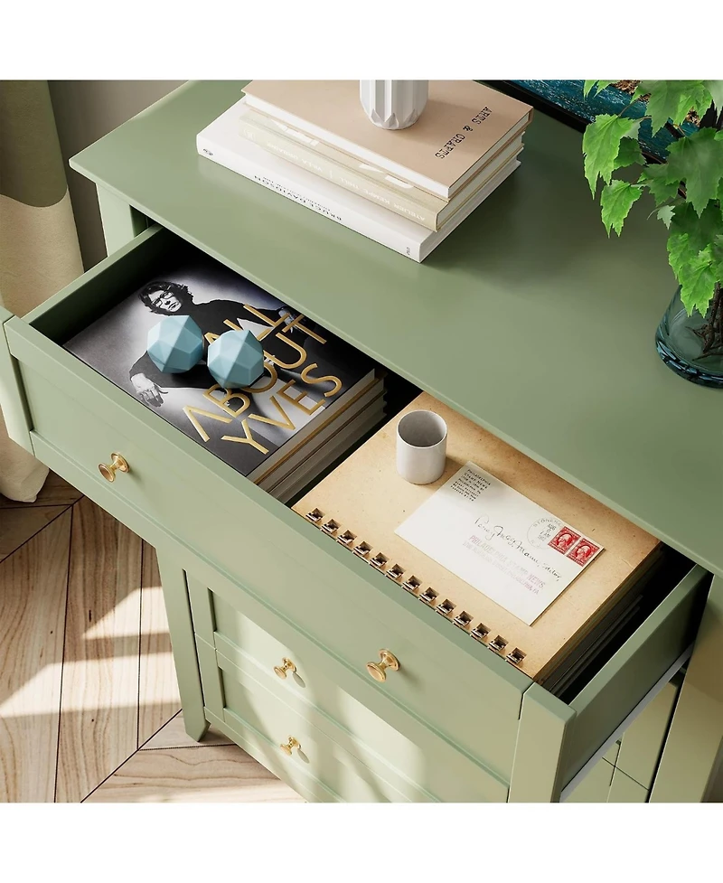 gaomon 5 Drawer Dresser for Bedroom, Dresser with Deep Drawers and Metal Knobs, Tall Modern Wooden Chests of Drawers for Entryway, Hallway