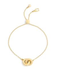 Coach Gold Logo Interlocking Ring Slider Bracelet