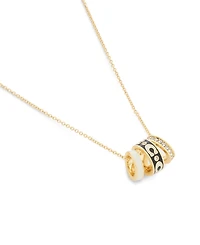 Coach Faux-Stone Signature C Enamel Rondelle Necklace