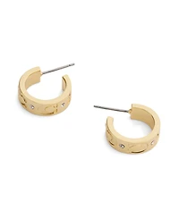 Coach Faux-Stone Signature C Stone Huggie Earrings