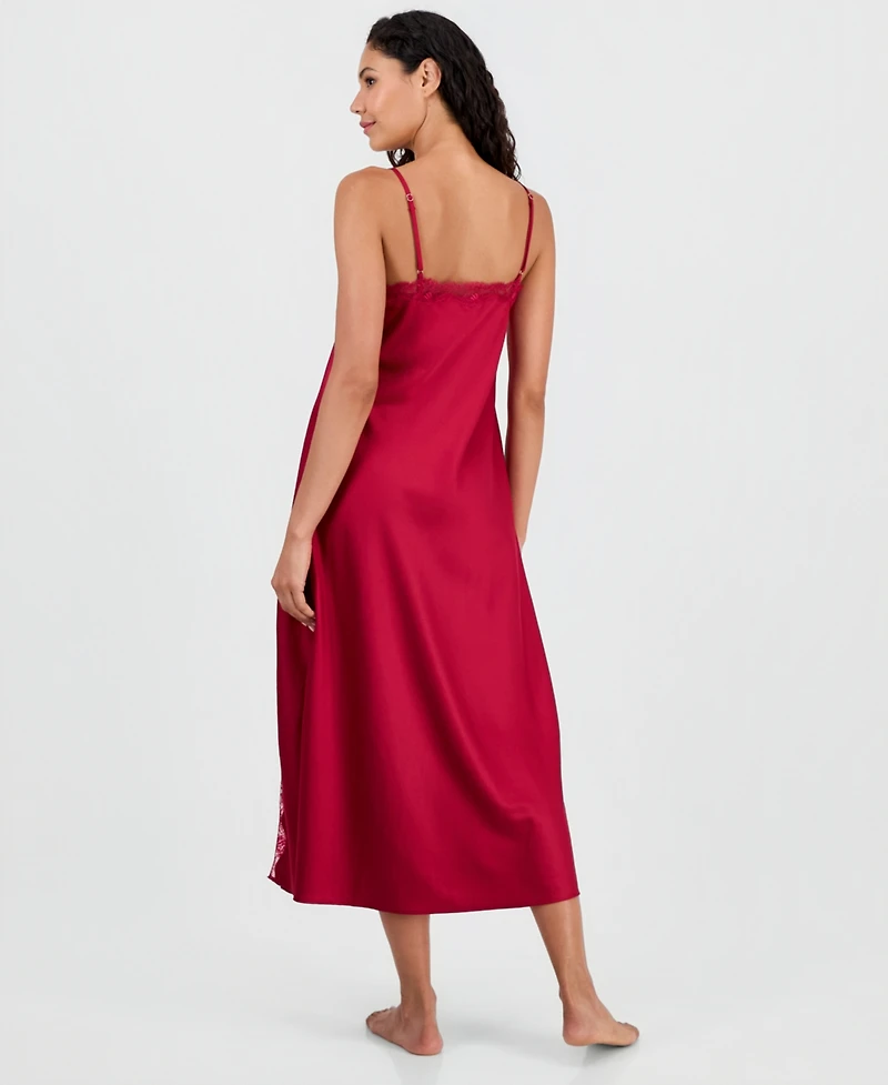 I.n.c. International Concepts Women's Lace-Trim Satin Nightgown, Exclusively at Macy's