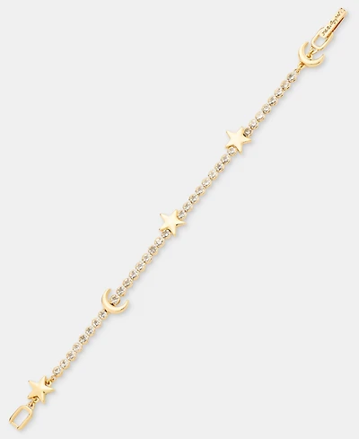 Karl Lagerfeld Paris Crystal Star & Moon Flex Bracelet
