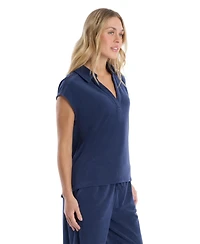 Wilt Women's Crochet Trim Polo Tee
