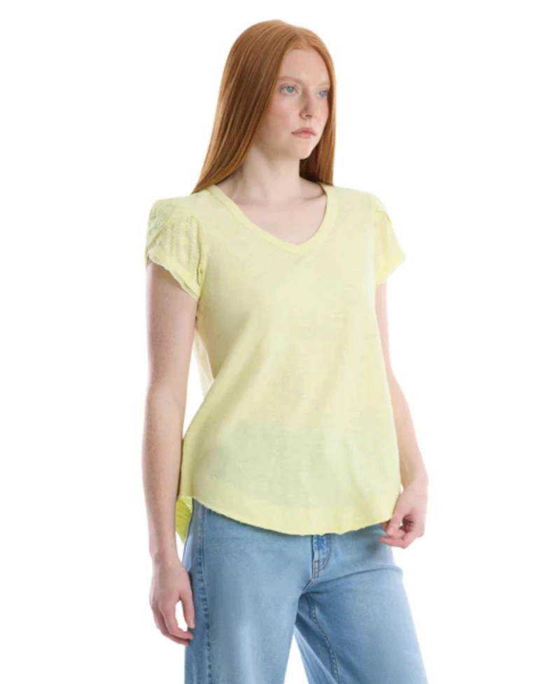 Wilt Women's Eyelet Cap Sleeve Tee