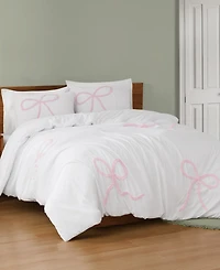 Truly Soft Textured Bow 3-Piece Comforter Set, Full/Queen