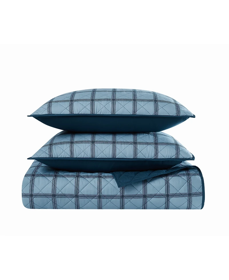 Cannon Luka Grid Plaid 3-Piece Quilt Set, King