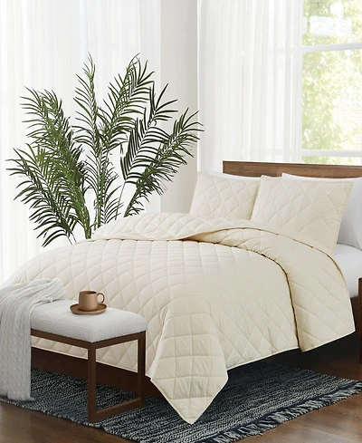 Brooklyn Loom Pinstripe 3-Piece Quilt Set, Full/Queen