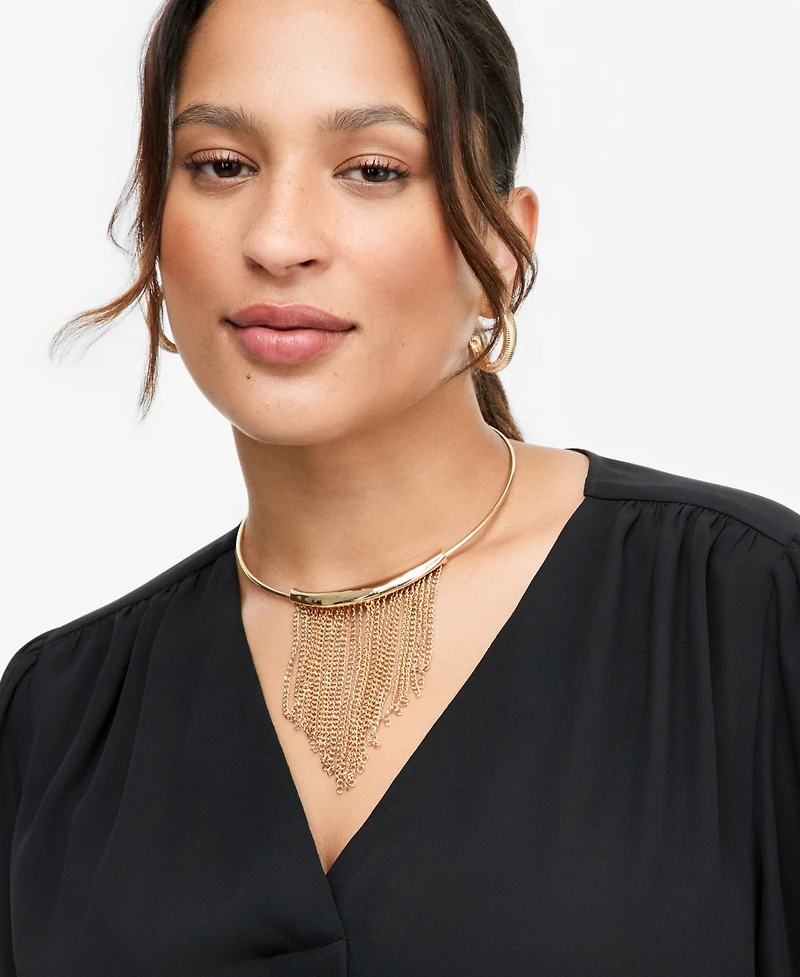 I.n.c. Plus Size Long-Sleeve V-Neck Pleated Blouse, Macy's Exclusive