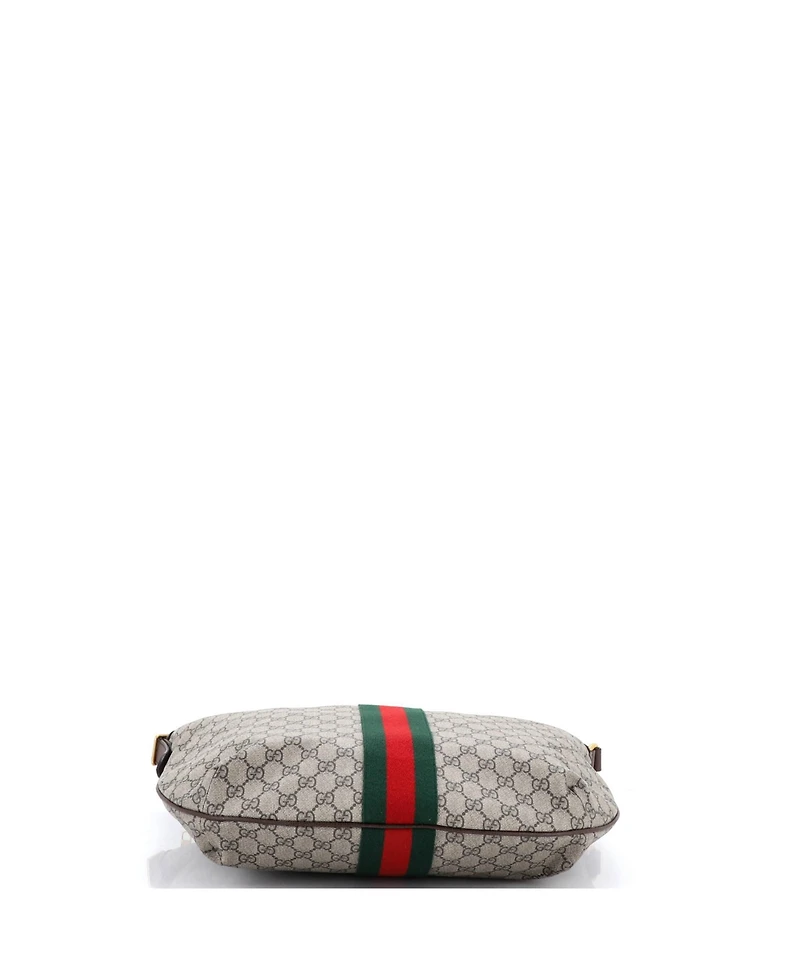 Pre-Owned Gucci Large Ophidia Half Moon Hobo Gg Coated Canvas