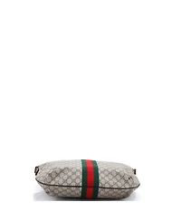Pre-Owned Gucci Large Ophidia Half Moon Hobo Gg Coated Canvas