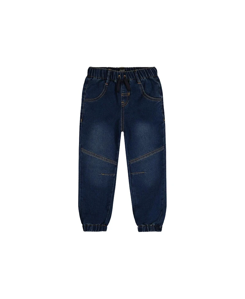 Deux par Deux Baby Boys French Terry Denim Jogger Pants Navy Blue