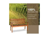 Mondawe Two Person Solid Wood Garden Bench with Curved Backrest and Wide Armrest