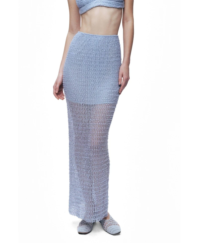 Nocturne Women's Mesh Detail Maxi Skirt