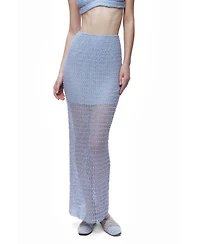 Nocturne Women's Mesh Detail Maxi Skirt
