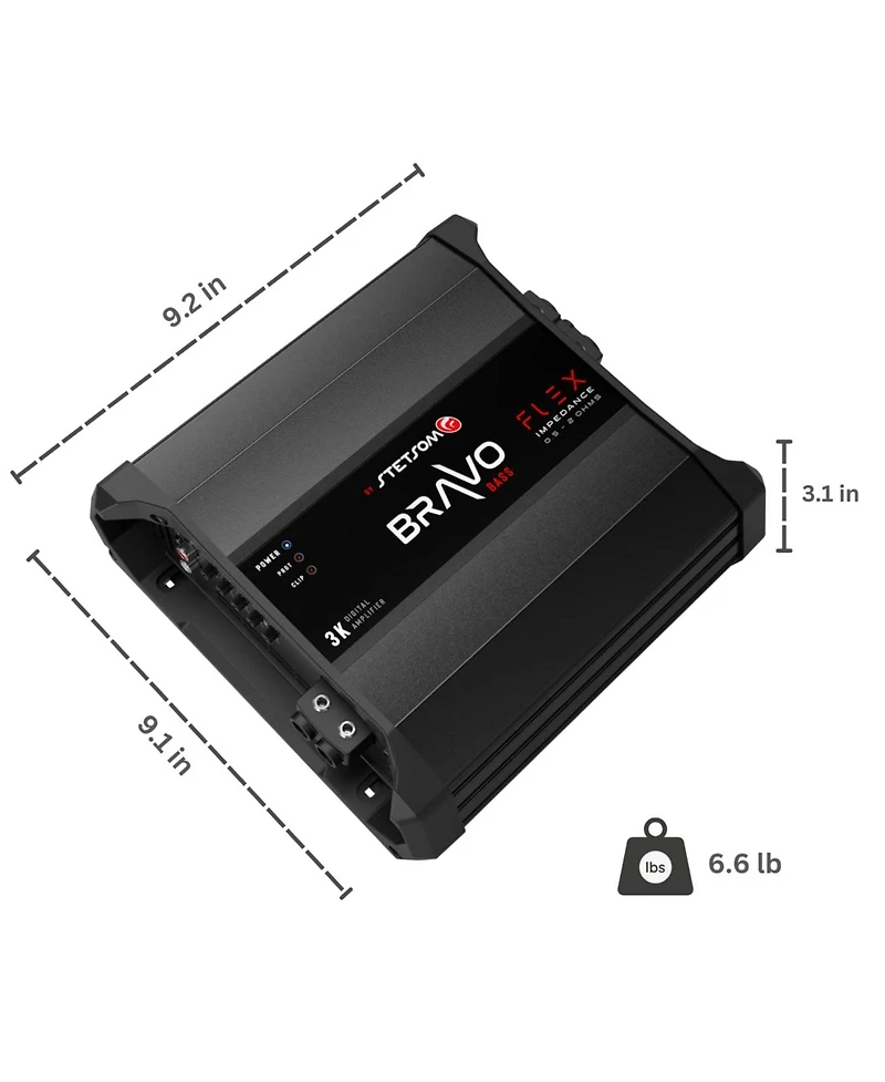 Stetsom Bravo Bass 3K 3000W Rms Mono Class D Car Amplifier