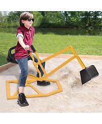 Gymax Heavy Duty Kid Ride-on Sand Digger Digging Scooper Excavator for Sand Toy