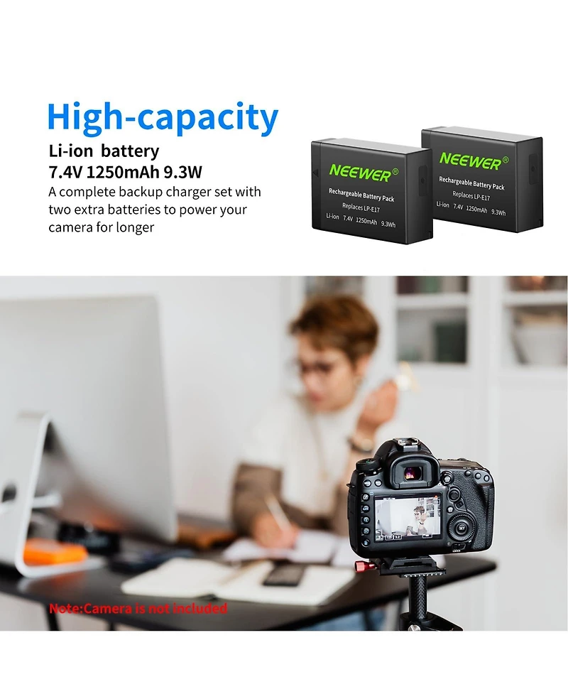 Neewer Lp-E17 Camera Battery and Charging Accessory for Canon Eos R50 R100 Rp R10 R8