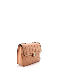 Pre-Owned Gucci Small Deco Chain Flap Bag Mixed Matelasse Leather