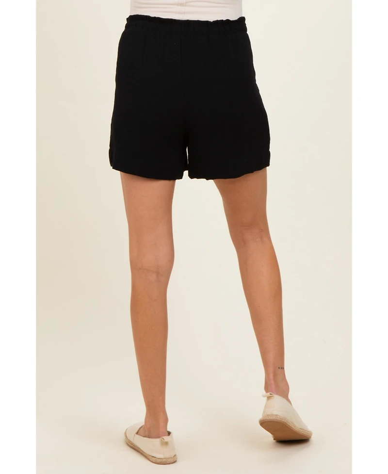 Pinkblush Maternity Black Drawstring Pleated Shorts