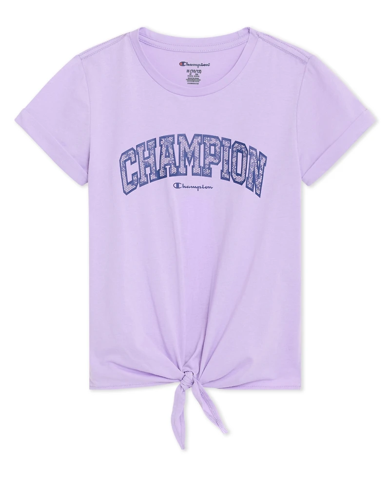 Champion Girls' 7-16 Tie Front Graphic Short-Sleeve T-Shirt